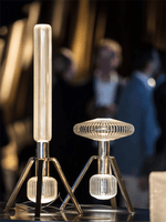 Cipher Crystal LED Floor Lamp in Gold for Modern Interiors