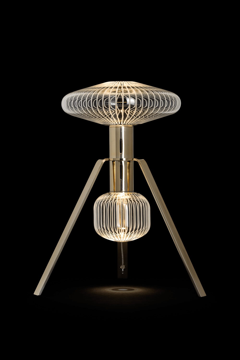 Cipher Crystal LED Floor Lamp in Gold for Modern Interiors