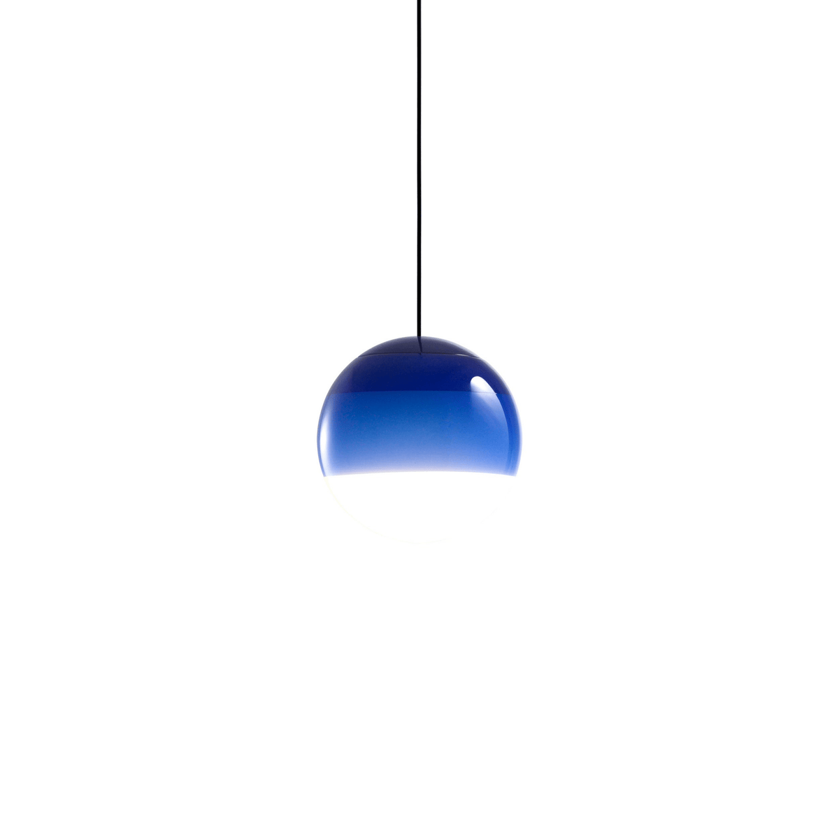 Dipping Pendant Light — Colored Glass & Lacquered Aluminum Hanging Lamp