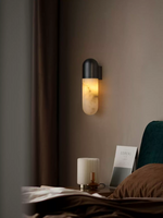 Capsule Alabaster Wall Sconce – Modern Minimalist LED Light