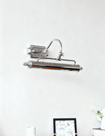 Lumeo Adjustable Wall Sconce in Satin Metal for Artwork and Bathroom Lighting