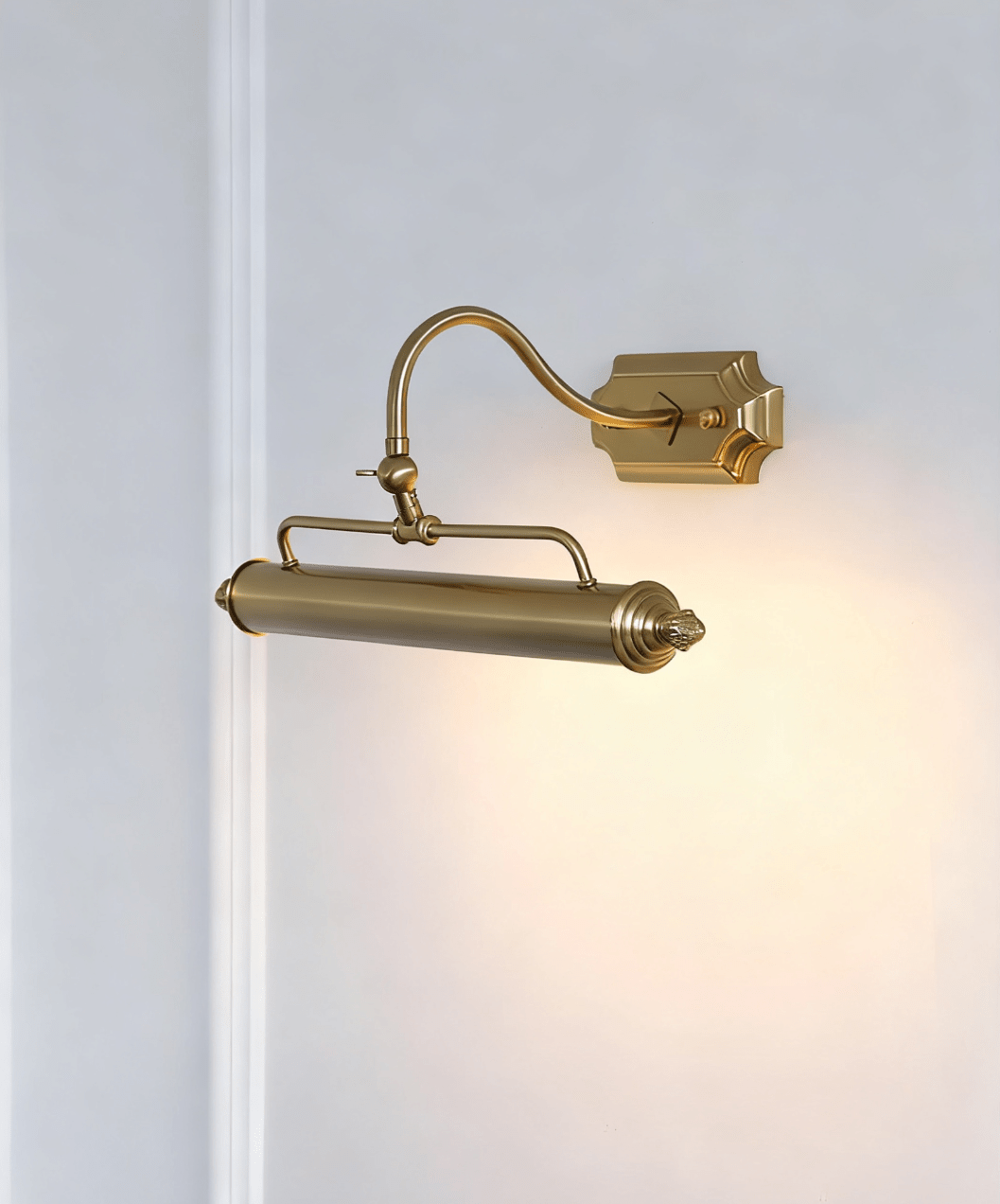Lumeo Adjustable Wall Sconce in Satin Metal for Artwork and Bathroom Lighting