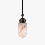 Capsule Alabaster Pendant Light in Bronze with Integrated LED