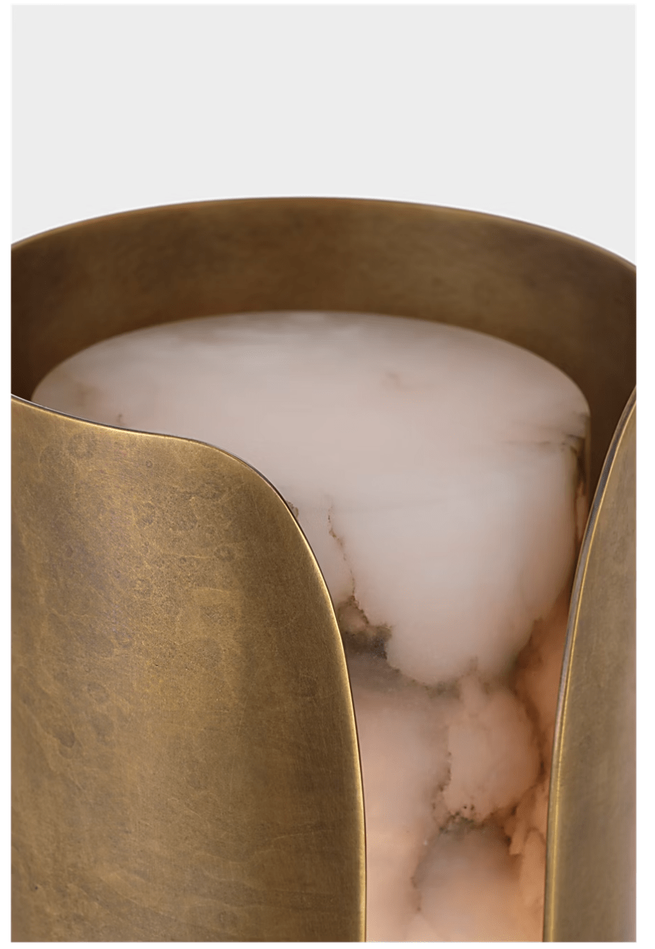 Cradled Alabaster Wall Sconce in Aged Gold | Modern LED Wall Light