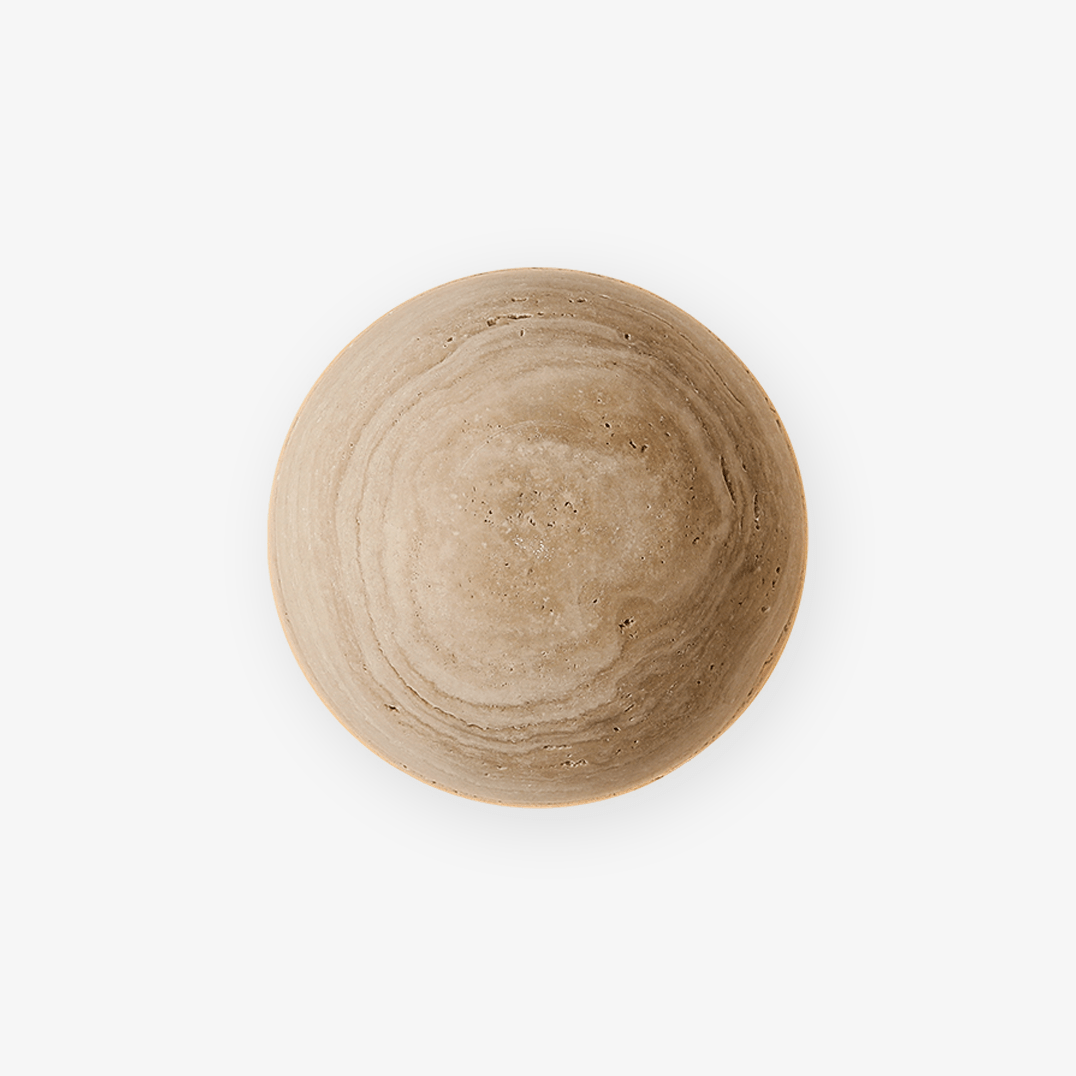 Terra Disc Travertine Wall Sconce with Integrated LED