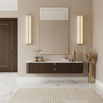 Columnar Fabric Wall Sconce with Gold Accents – Modern LED Lighting