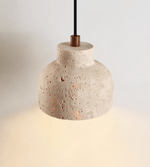 Travertine Bell Pendant Light, Natural Stone Hanging Lamp for Kitchen Island and Dining Room
