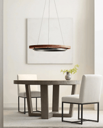 Haloa Modern Wood and Metal LED Pendant Light for Dining and Living Spaces