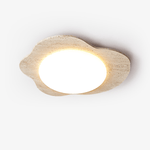 Travertine Cloud Flush Mount Ceiling Light in Natural Yellow Stone