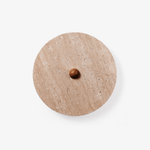 Round Travertine Disk LED Wall Sconce with Wood Accent