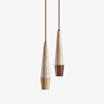 Tiber Travertine Pendant Light with Walnut Accent for Modern Interiors