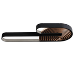 Kinetic Spiral Wall Sconce with LED Light in Black and Wood