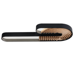 Kinetic Spiral Wall Sconce with LED Light in Black and Wood