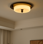 Eclipse Charm LED Ceiling Light in Walnut and Opal Glass