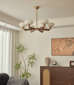 Elara Bloom Chandelier – Modern Brass & Glass Pendant Light