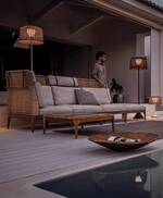 Callum Woven Solar Floor Lamp – Artisan Outdoor LED Lighting
