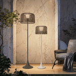 Callum Woven Solar Floor Lamp – Artisan Outdoor LED Lighting