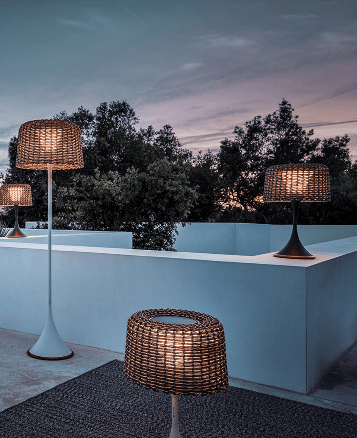 Callum Woven Solar Floor Lamp – Artisan Outdoor LED Lighting