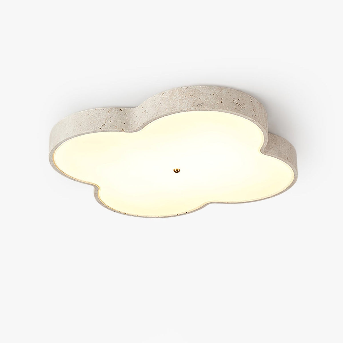 Aethel Cloud Travertine Ceiling Light — Flush Mount LED Lamp