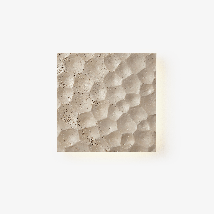 Hive Hexagonal Travertine Wall Sconce for Modern Interiors