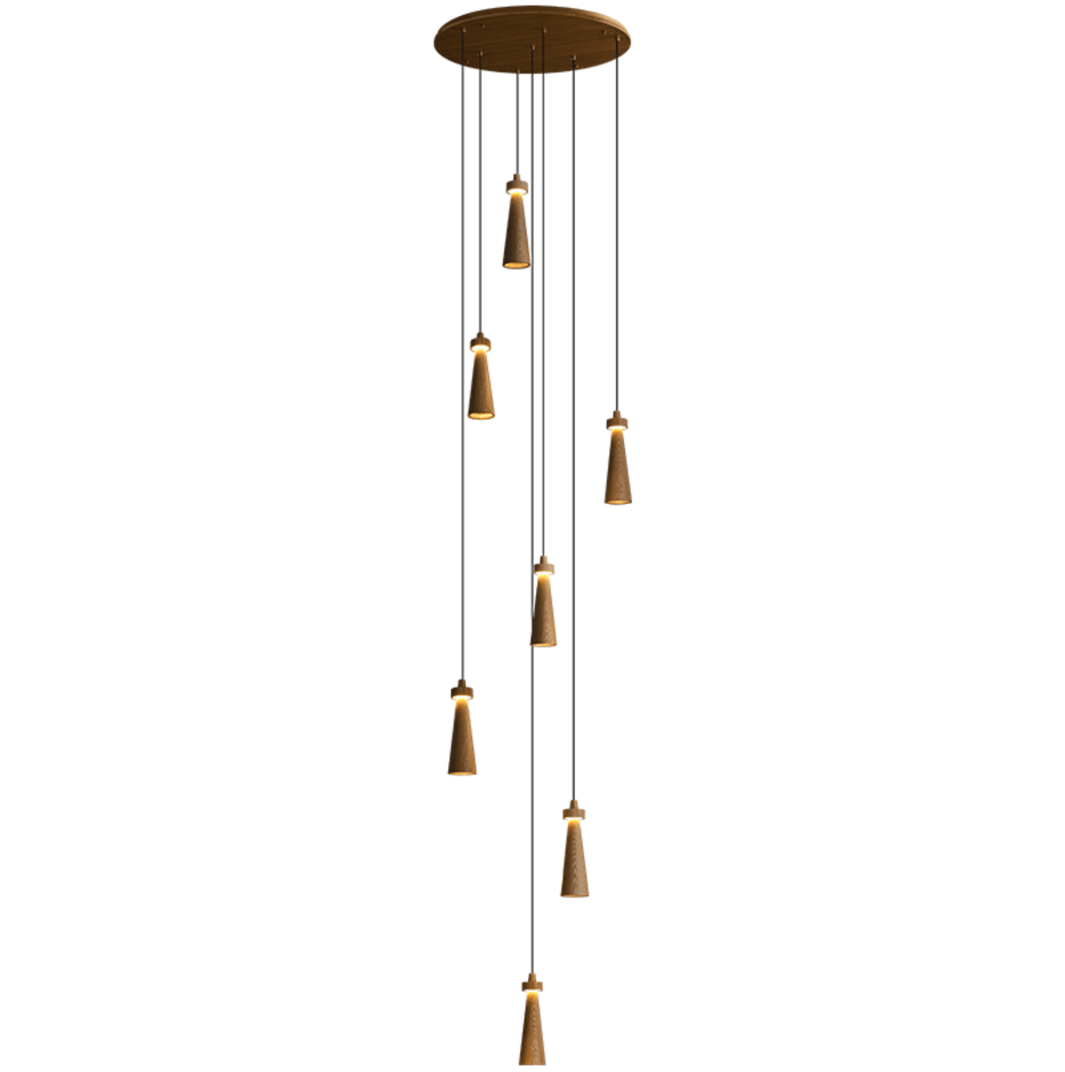 Loma Wood Pendant Light – Modern Minimalist LED Chandelier for Dining Room and Kitchen Island