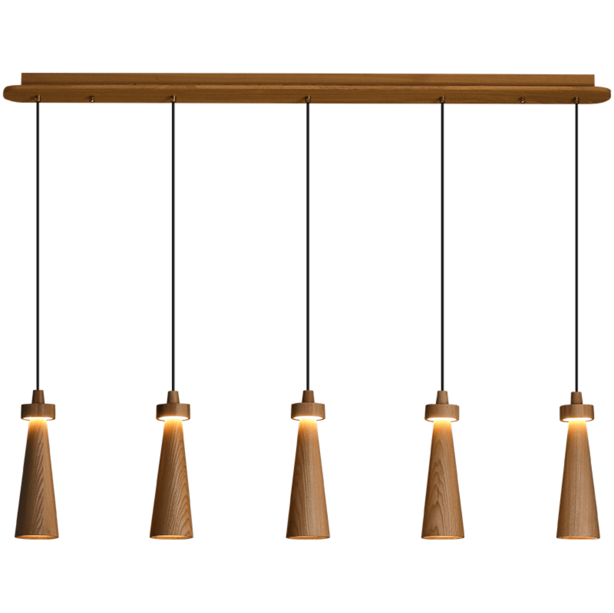 Loma Wood Pendant Light – Modern Minimalist LED Chandelier for Dining Room and Kitchen Island