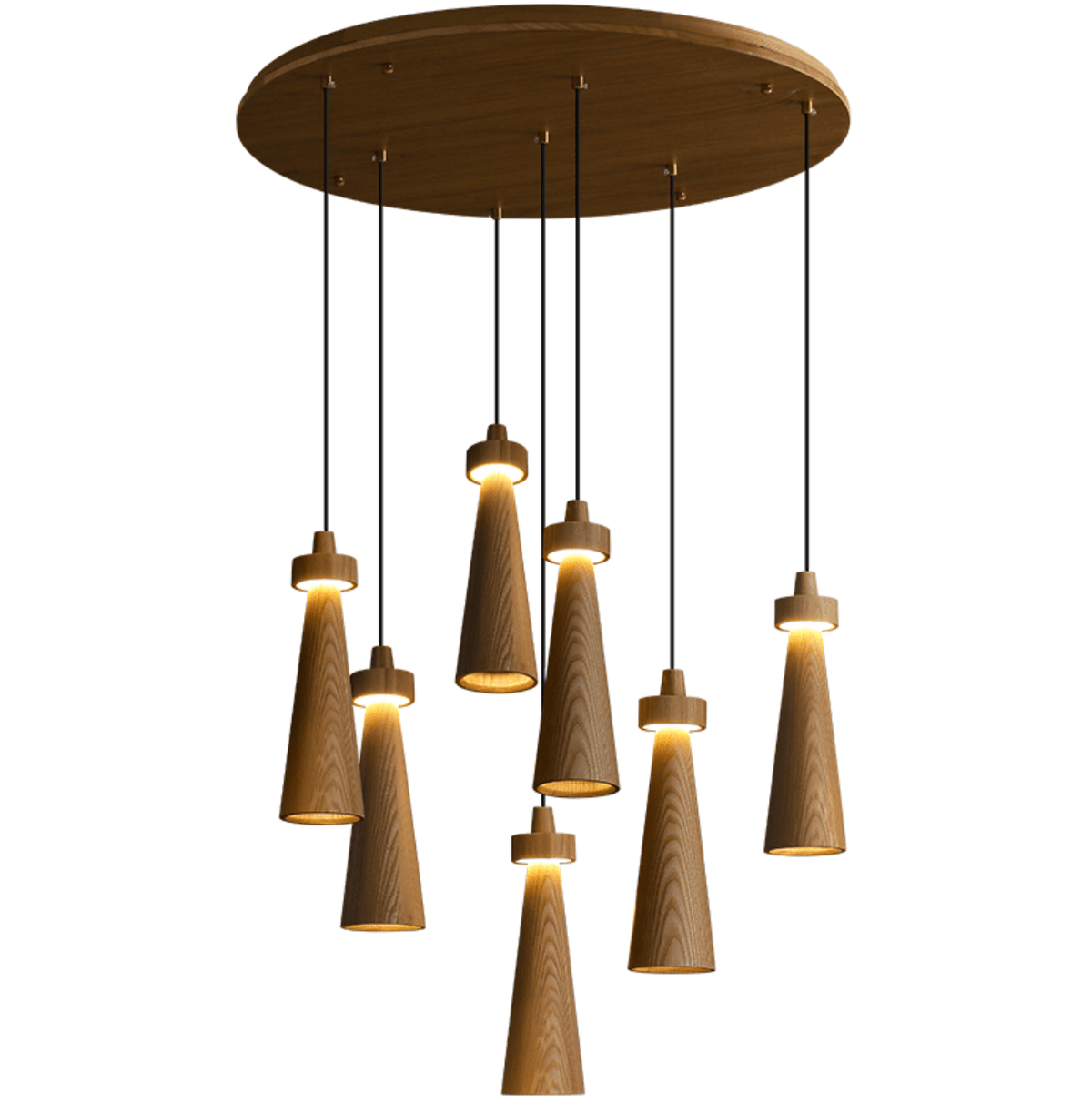 Loma Wood Pendant Light – Modern Minimalist LED Chandelier for Dining Room and Kitchen Island