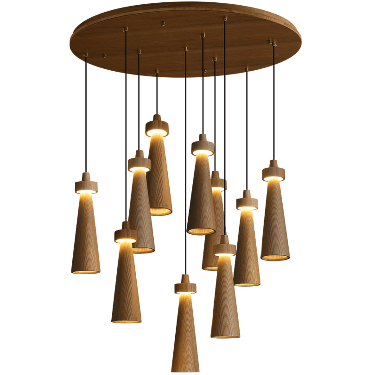 Loma Wood Pendant Light – Modern Minimalist LED Chandelier for Dining Room and Kitchen Island