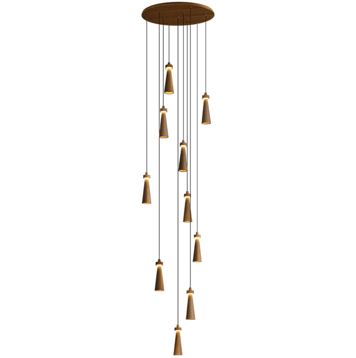 Loma Wood Pendant Light – Modern Minimalist LED Chandelier for Dining Room and Kitchen Island