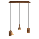 Nordic Tilted Wood Pendant Light – Asymmetric Natural Wood Shade