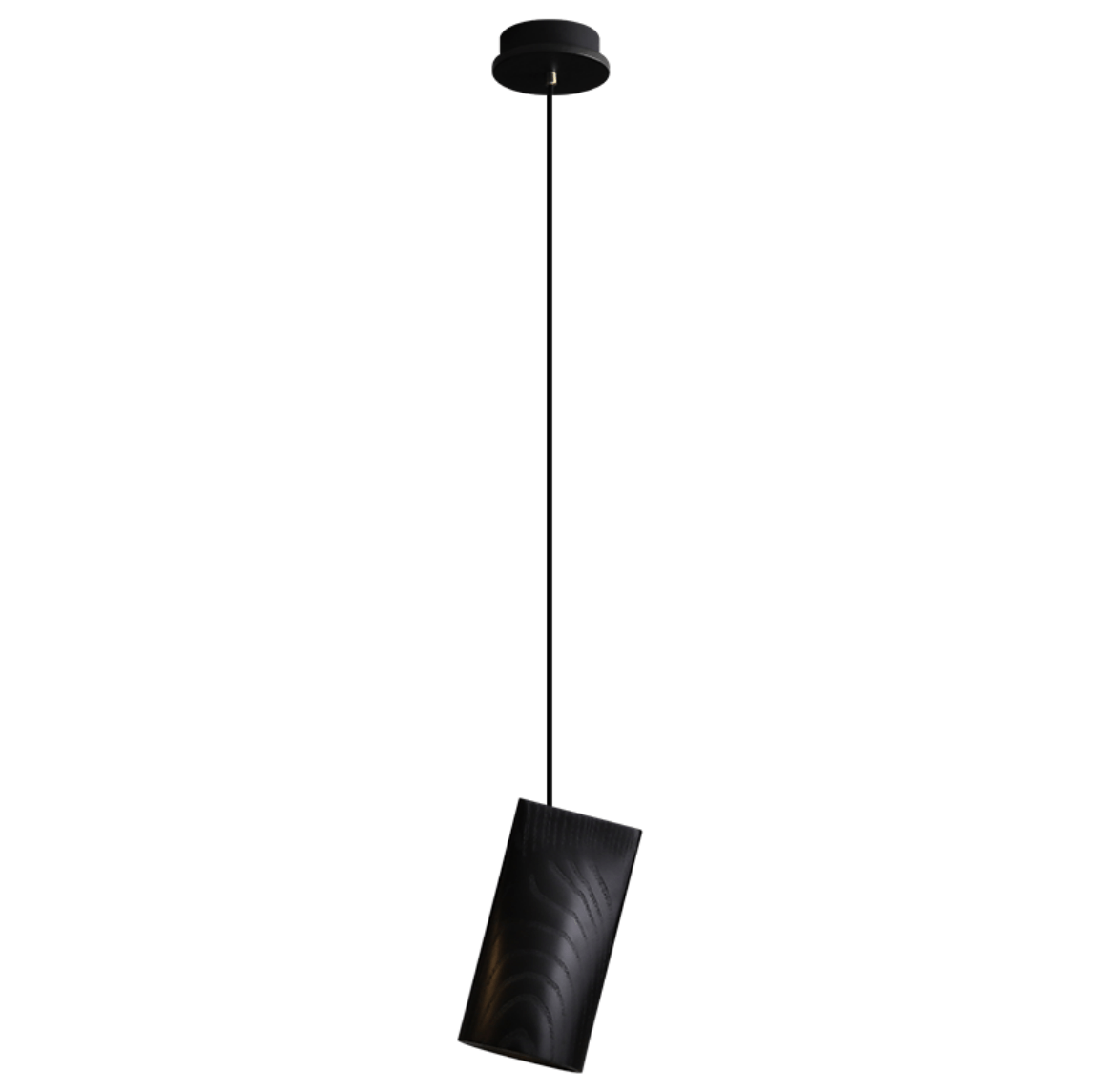 Nordic Tilted Wood Pendant Light – Asymmetric Natural Wood Shade