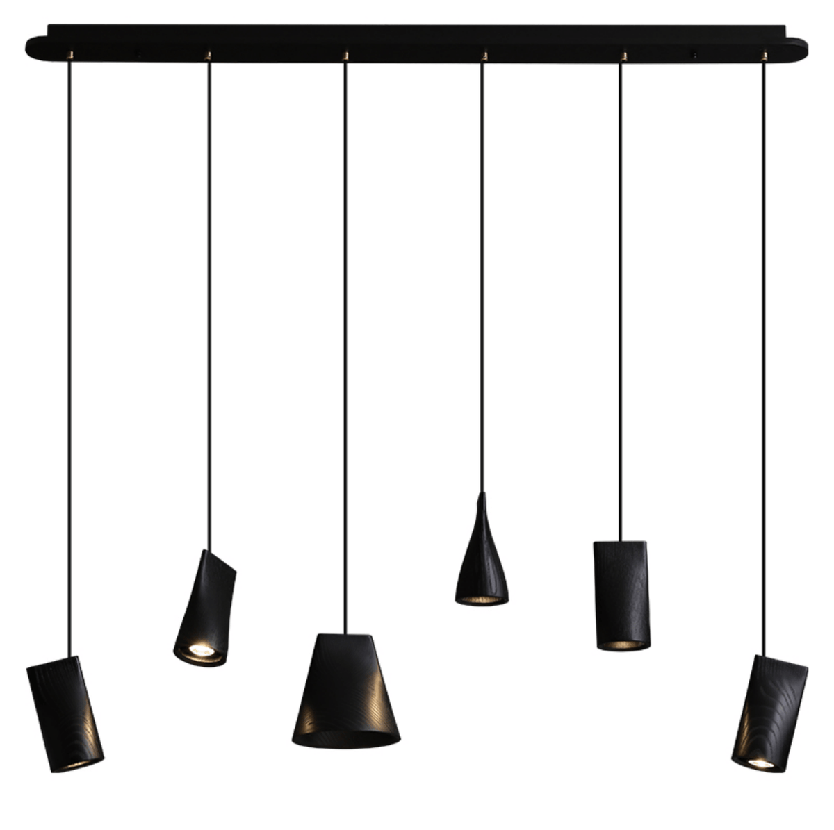 Nordic Tilted Wood Pendant Light – Asymmetric Natural Wood Shade