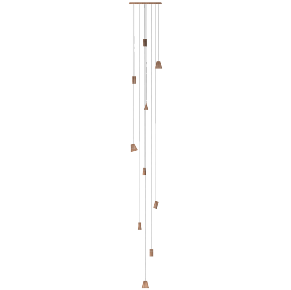 Nordic Tilted Wood Pendant Light – Asymmetric Natural Wood Shade