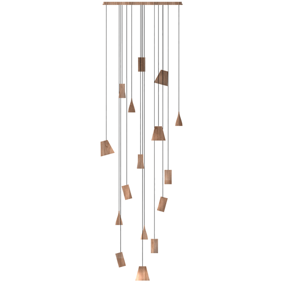 Nordic Tilted Wood Pendant Light – Asymmetric Natural Wood Shade