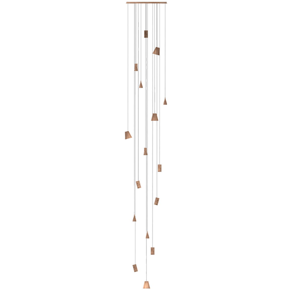 Nordic Tilted Wood Pendant Light – Asymmetric Natural Wood Shade