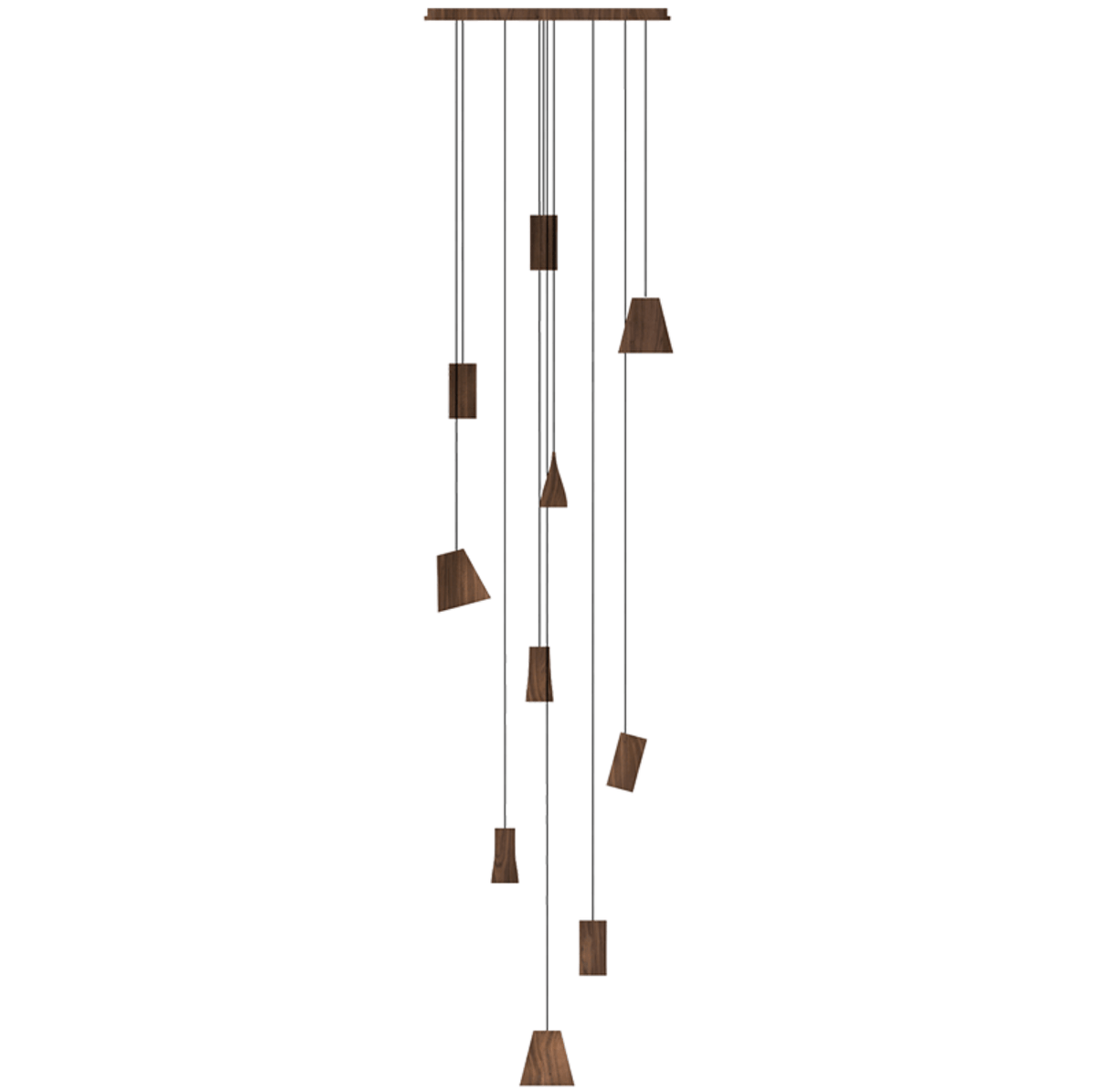 Nordic Tilted Wood Pendant Light – Asymmetric Natural Wood Shade