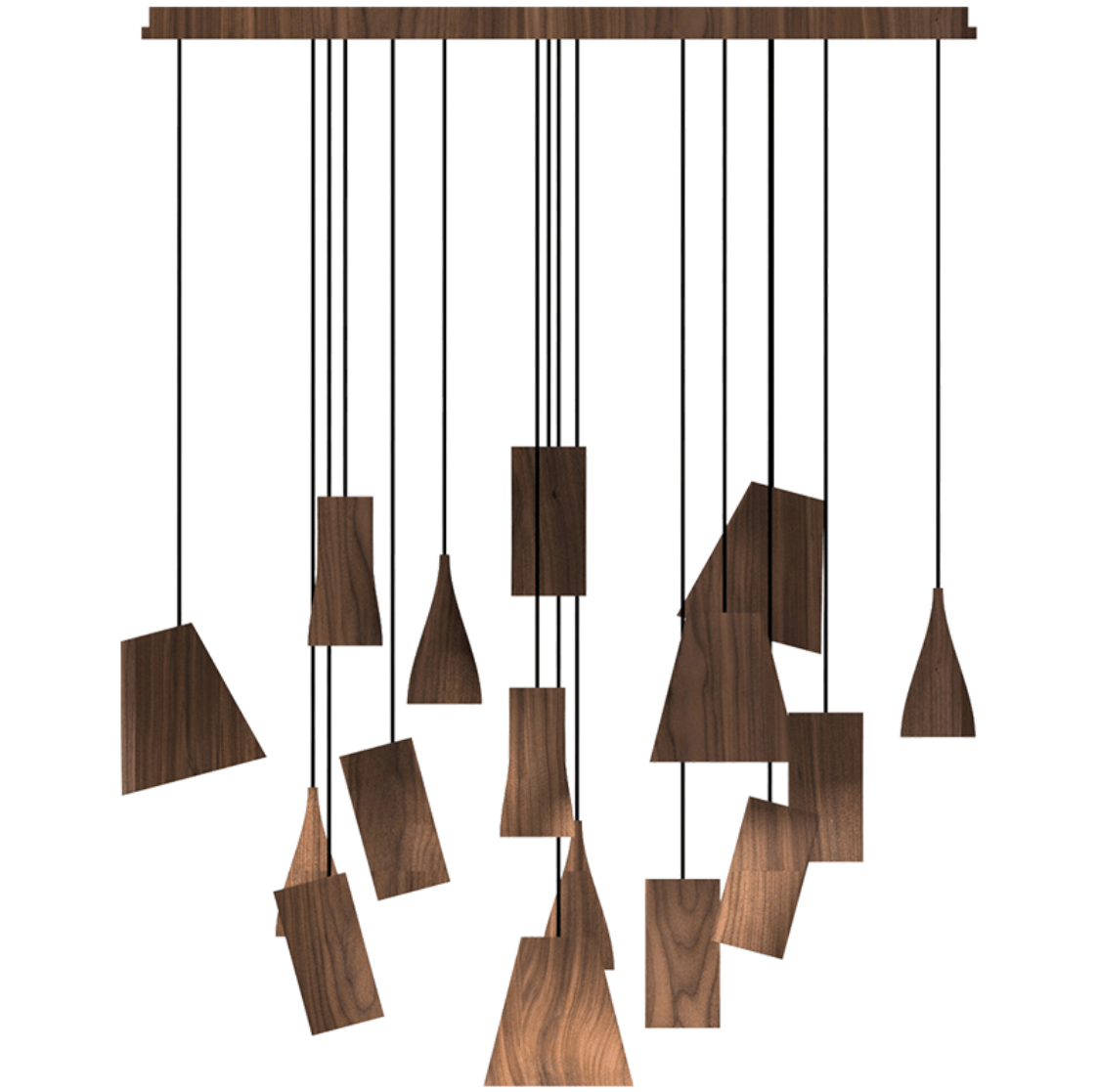Nordic Tilted Wood Pendant Light – Asymmetric Natural Wood Shade