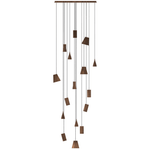 Nordic Tilted Wood Pendant Light – Asymmetric Natural Wood Shade
