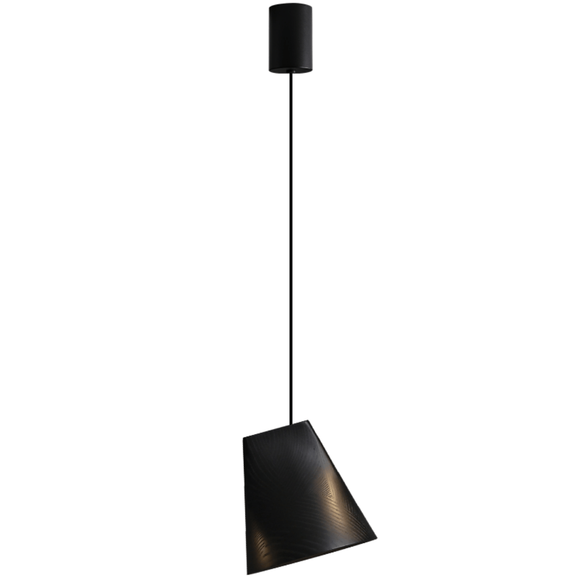 Nordic Tilted Wood Pendant Light – Asymmetric Natural Wood Shade