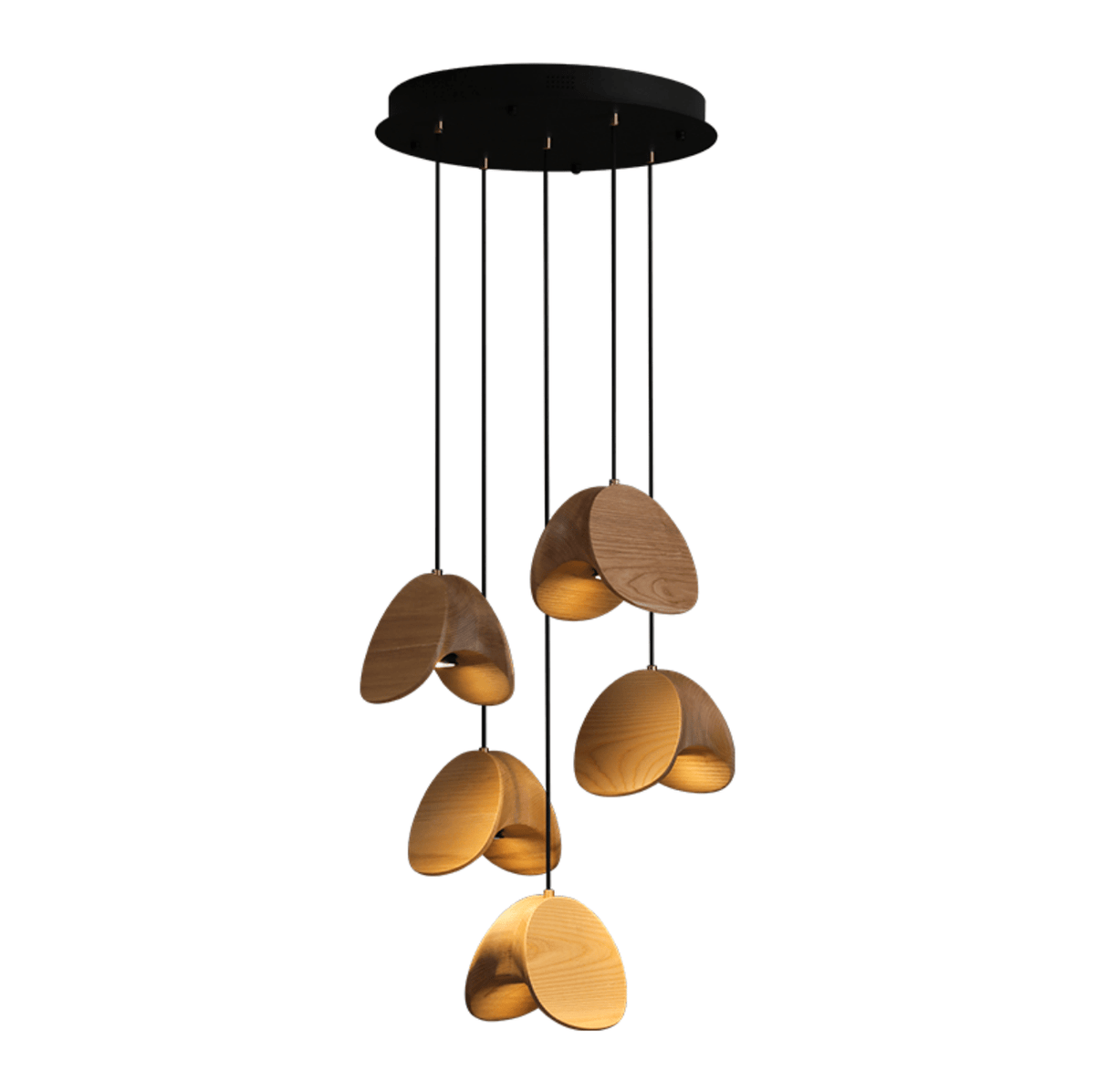 Orbit Fold Wood Pendant Light – Modern Nordic LED Hanging Lamp for Dining and Kitchen