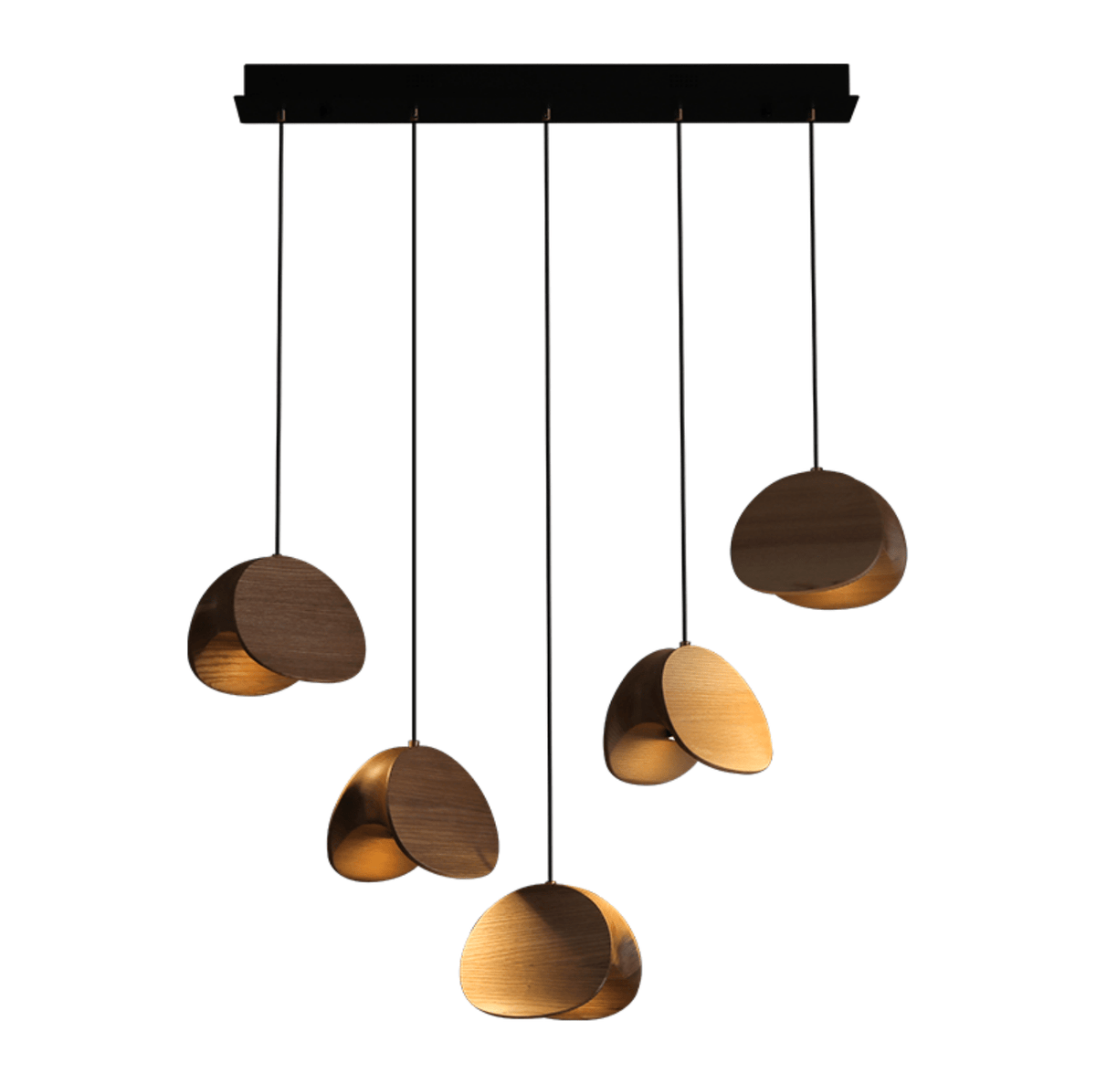 Orbit Fold Wood Pendant Light – Modern Nordic LED Hanging Lamp for Dining and Kitchen