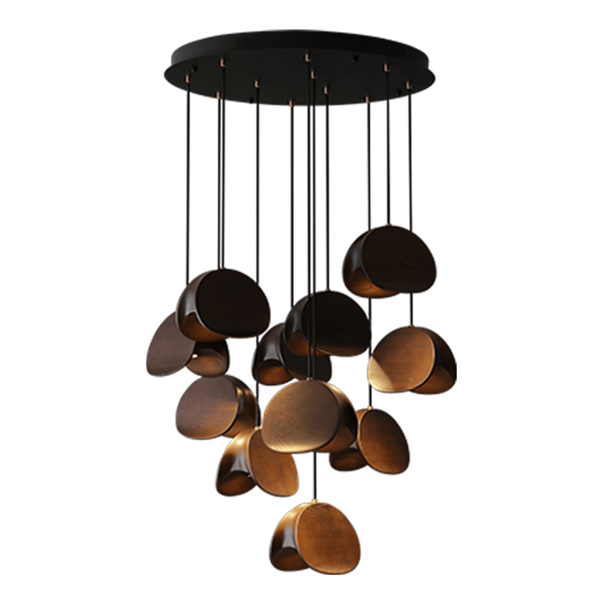 Orbit Fold Wood Pendant Light – Modern Nordic LED Hanging Lamp for Dining and Kitchen