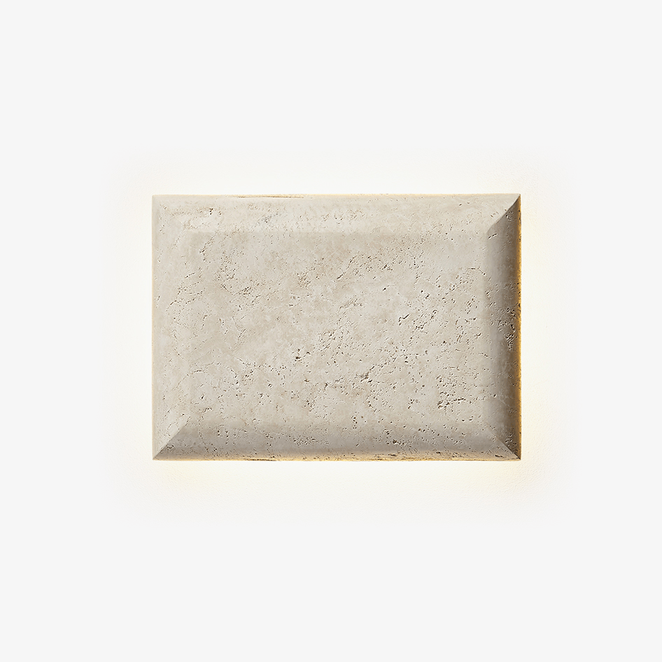 Mesa Glow Travertine Wall Sconce – Organic Modern LED Lighting