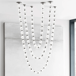 Riviere Glass Chain Chandelier – Modern Linear LED Pendant Light