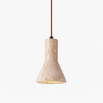 Funnel Travertine Pendant Light – Natural Stone Modern Hanging Lamp