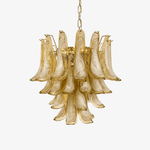 Amber Glass Petal Chandelier – Handcrafted Modern Illumination