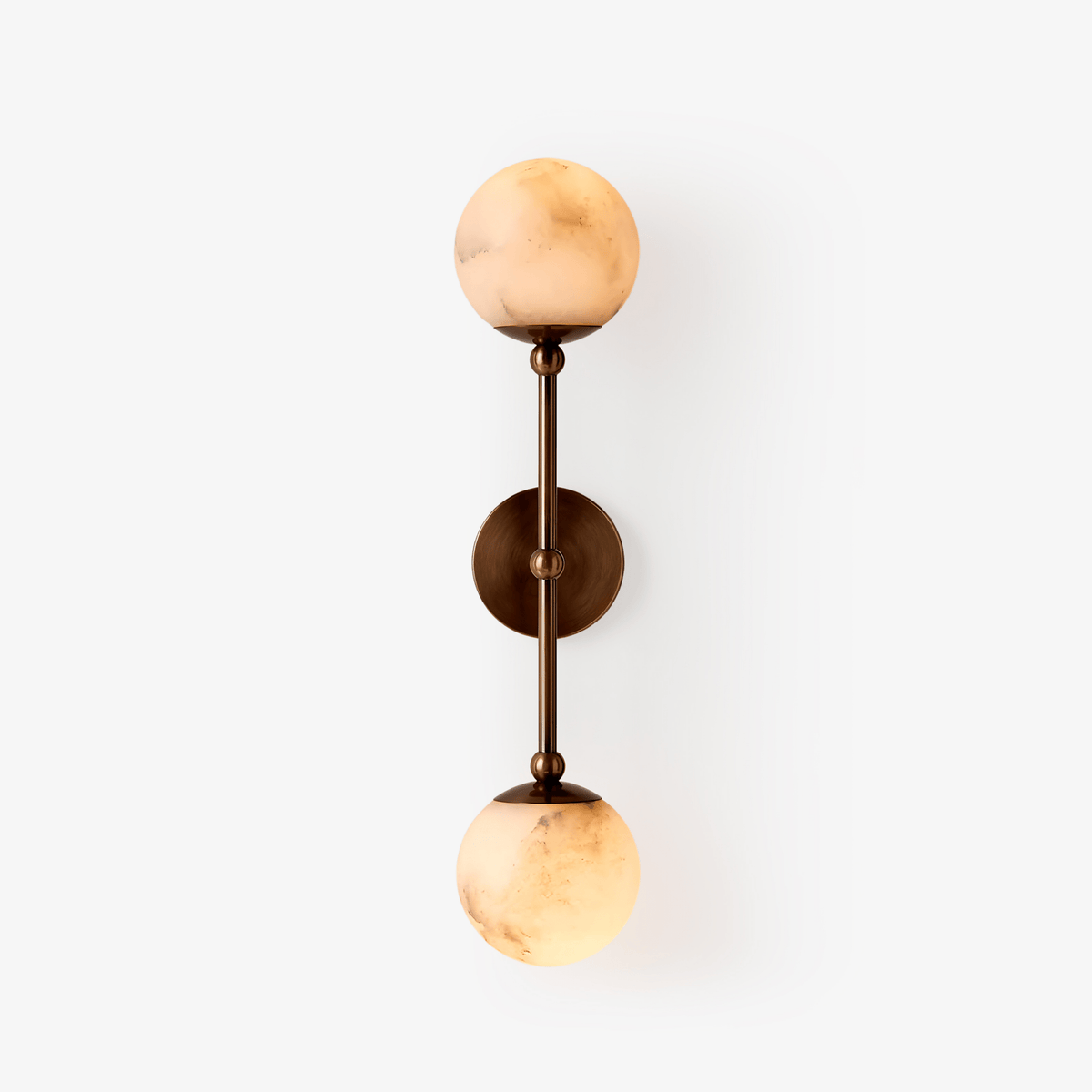 Celestial Double Alabaster Wall Sconce in Bronze