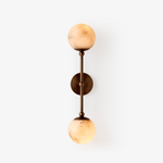 Celestial Double Alabaster Wall Sconce in Bronze