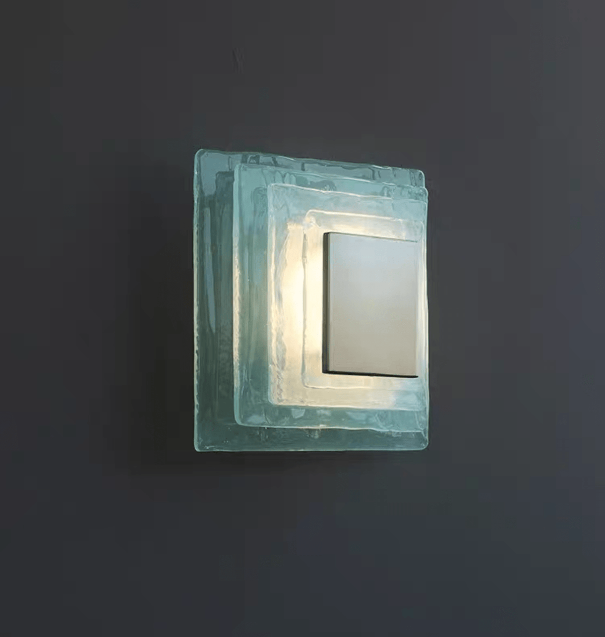 Aqua Cascade Wall Sconce – Handcrafted Textured Glass LED Light