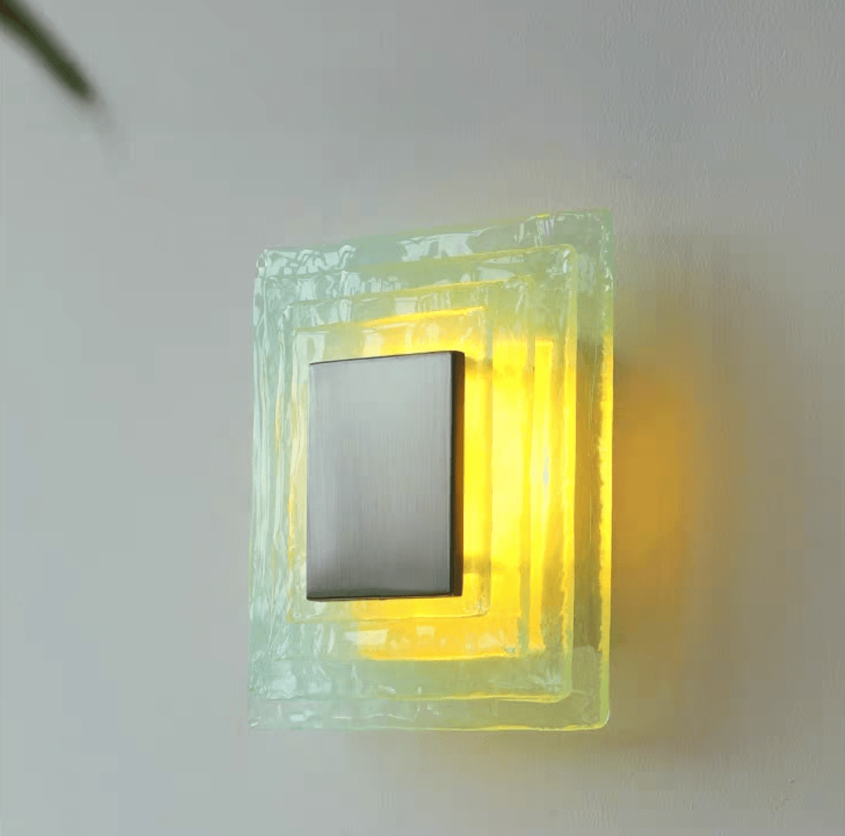 Aqua Cascade Wall Sconce – Handcrafted Textured Glass LED Light
